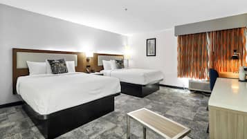 Room, 2 Double Beds, Non Smoking | Premium bedding, desk, iron/ironing board, free cribs/infant beds