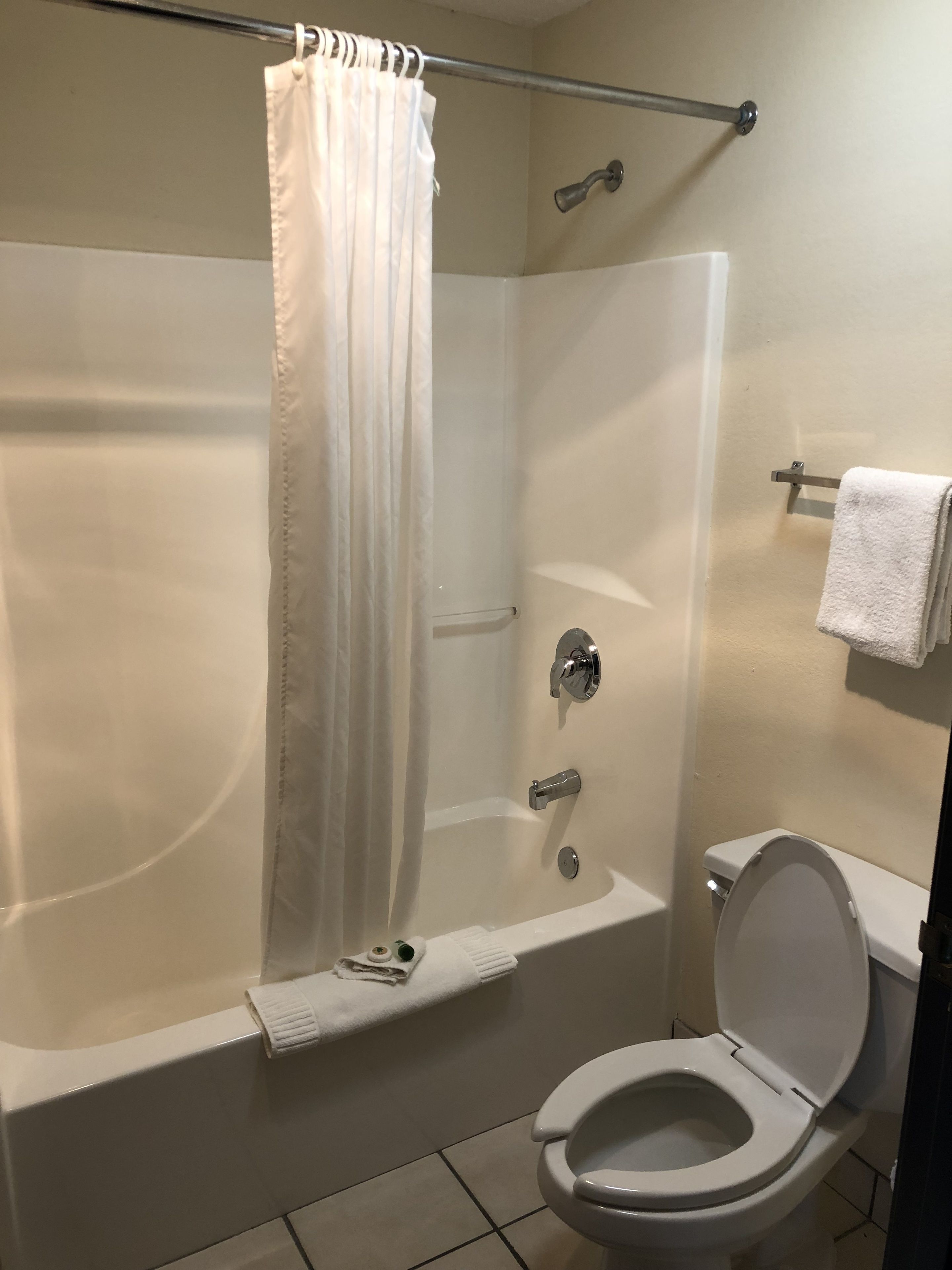 free toiletries, hair dryer, towels, soap