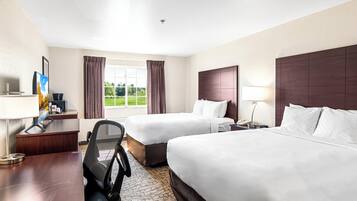 Room, 2 Queen Beds, Non Smoking | Premium bedding, desk, laptop workspace, iron/ironing board