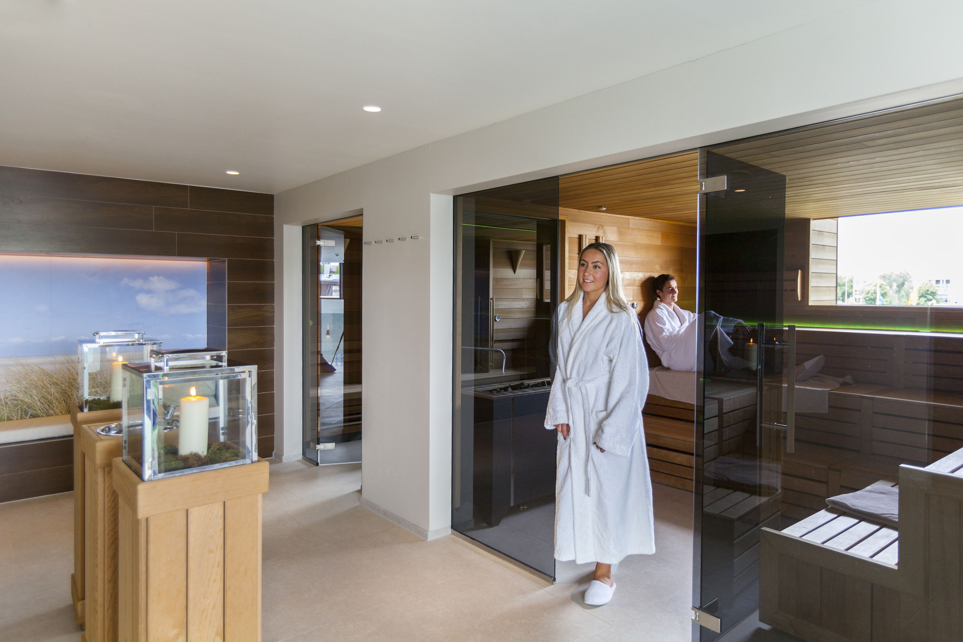 sauna, steam room, body treatments, facials, 2 treatment rooms