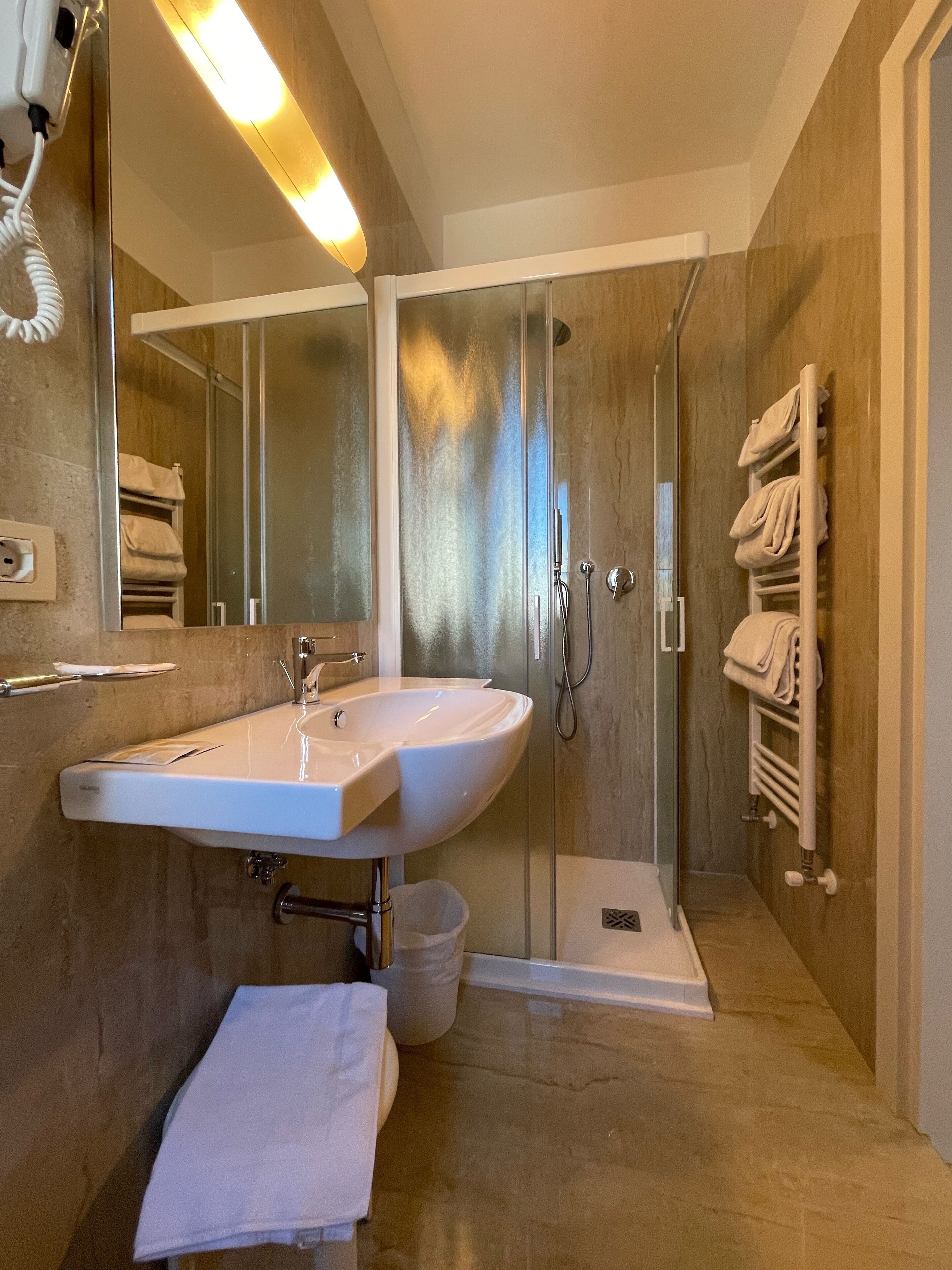 comfort triple room | bathroom | shower, free toiletries, hair dryer, towels