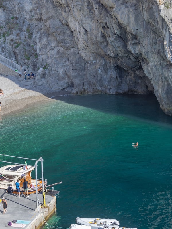 On the beach, sun loungers, beach umbrellas, scuba diving