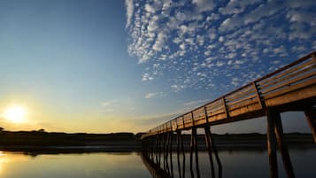 Beach nearby, sun-loungers, beach umbrellas, beach towels