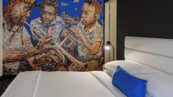 1 bedroom, hypo-allergenic bedding, down comforters, minibar