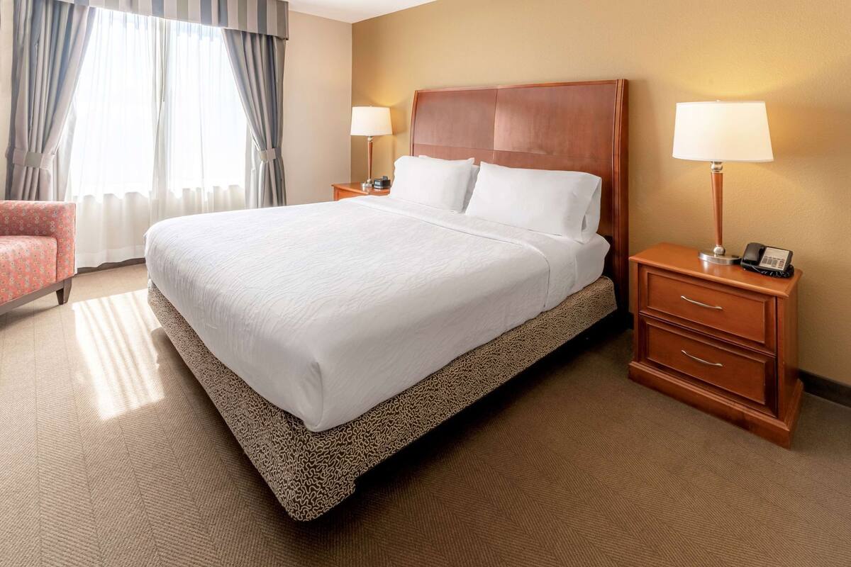 Hypo-allergenic bedding, in-room safe, desk, laptop workspace