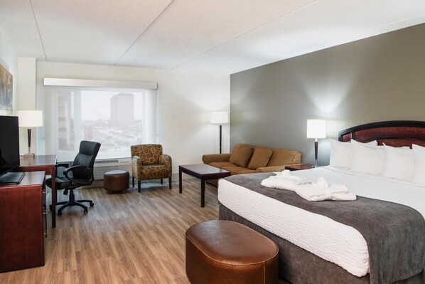 Pillow-top beds, desk, blackout curtains, iron/ironing board