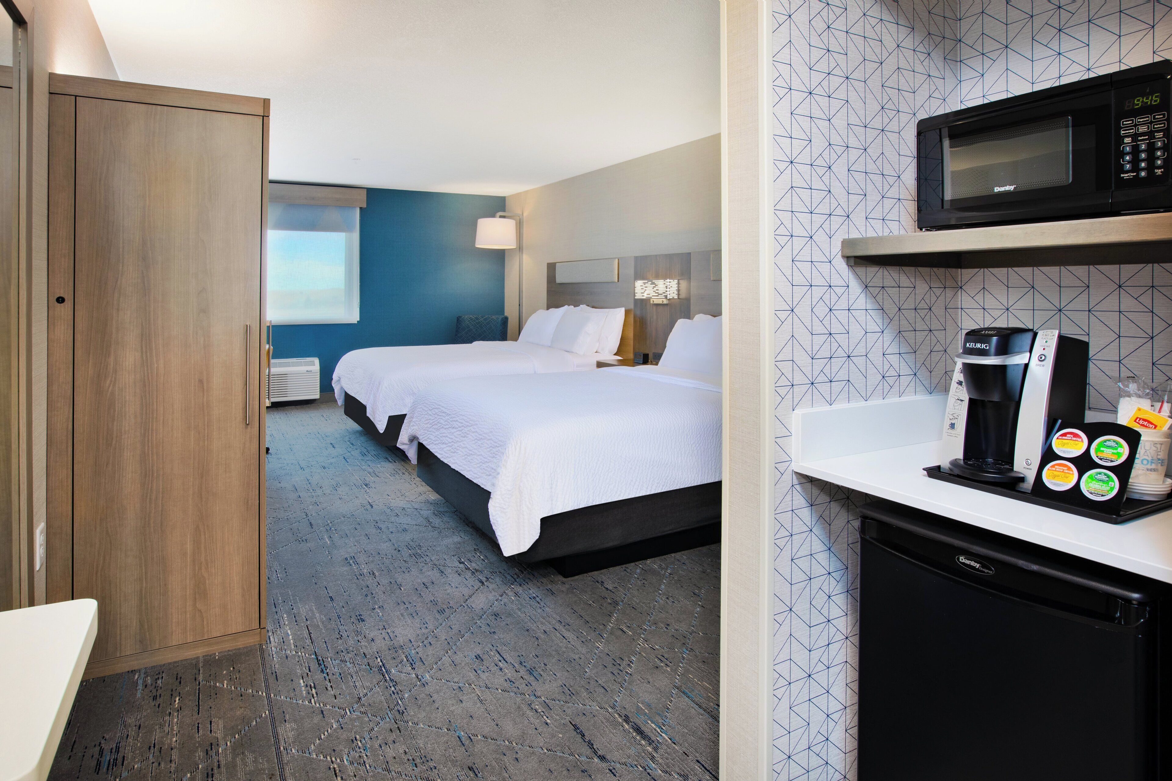 Standard Room, 2 Queen Beds | Desk, laptop workspace, blackout drapes, iron/ironing board