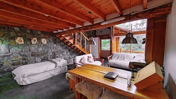 Luxury-Ferienhütte | Wohnbereich | Fernseher, Fußbodenheizung