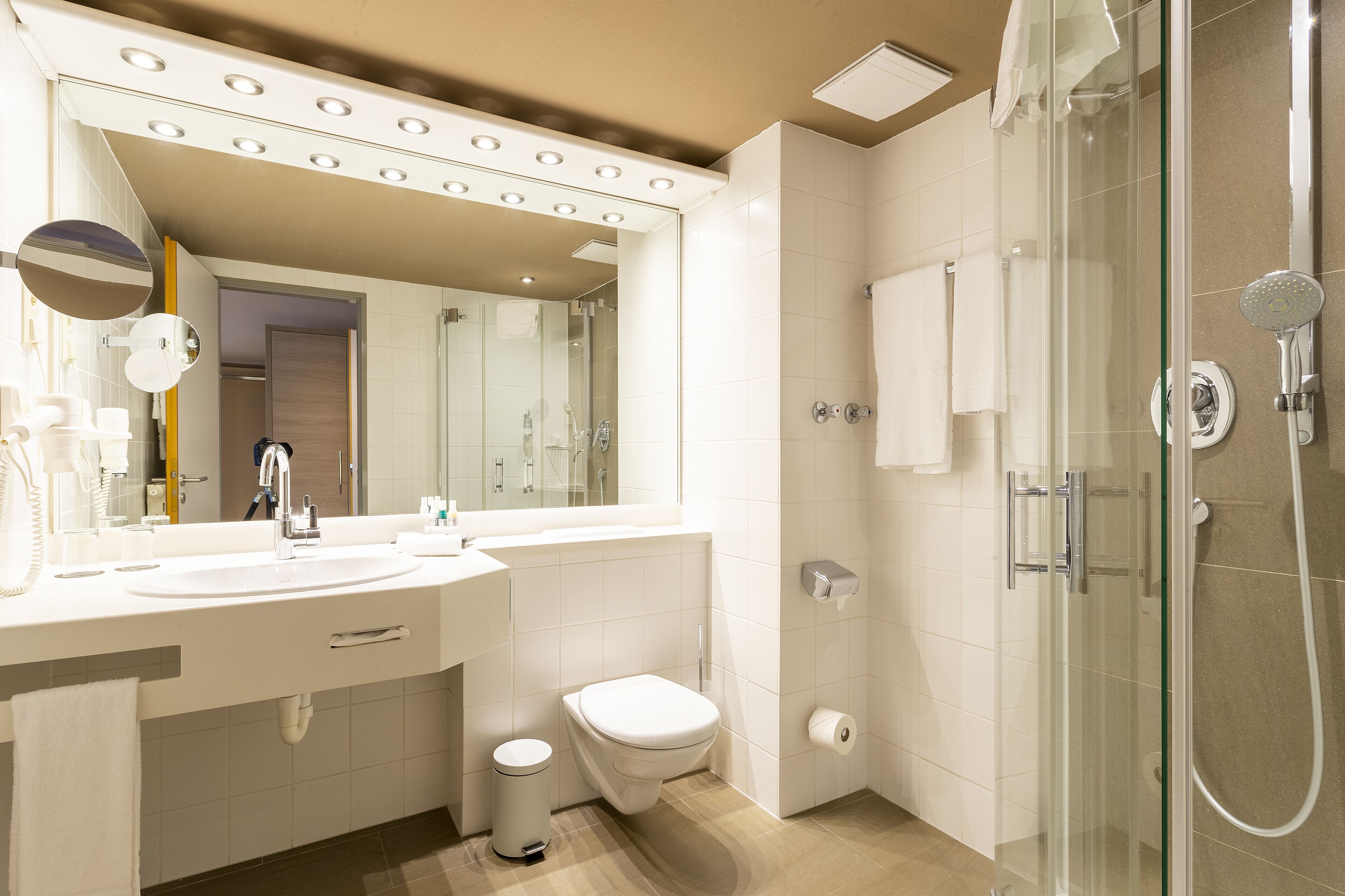 Free toiletries, hair dryer, towels