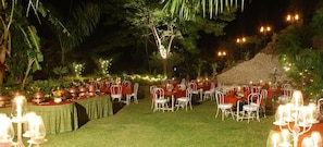 Outdoor banquet area