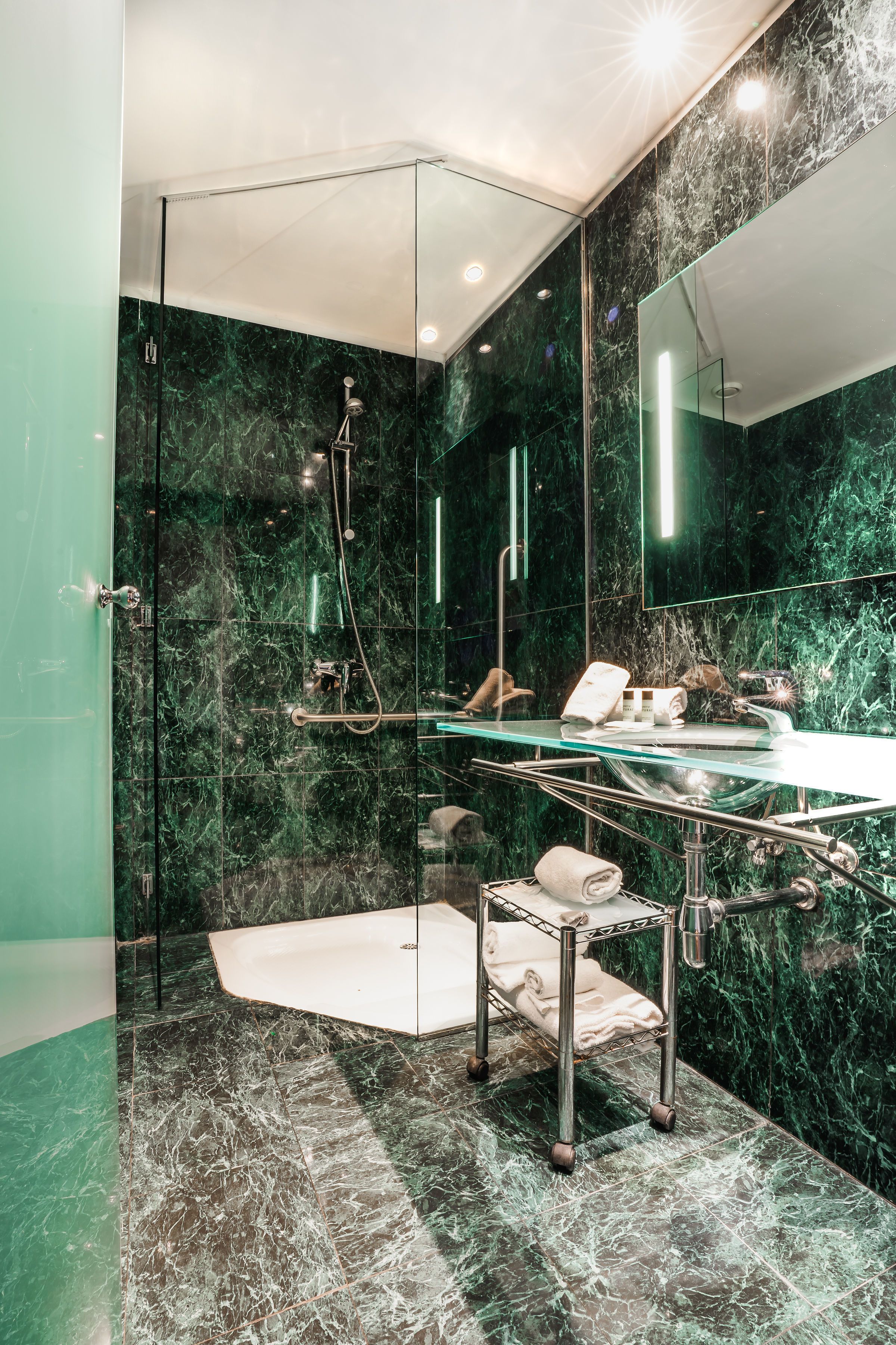 free toiletries, hair dryer, towels