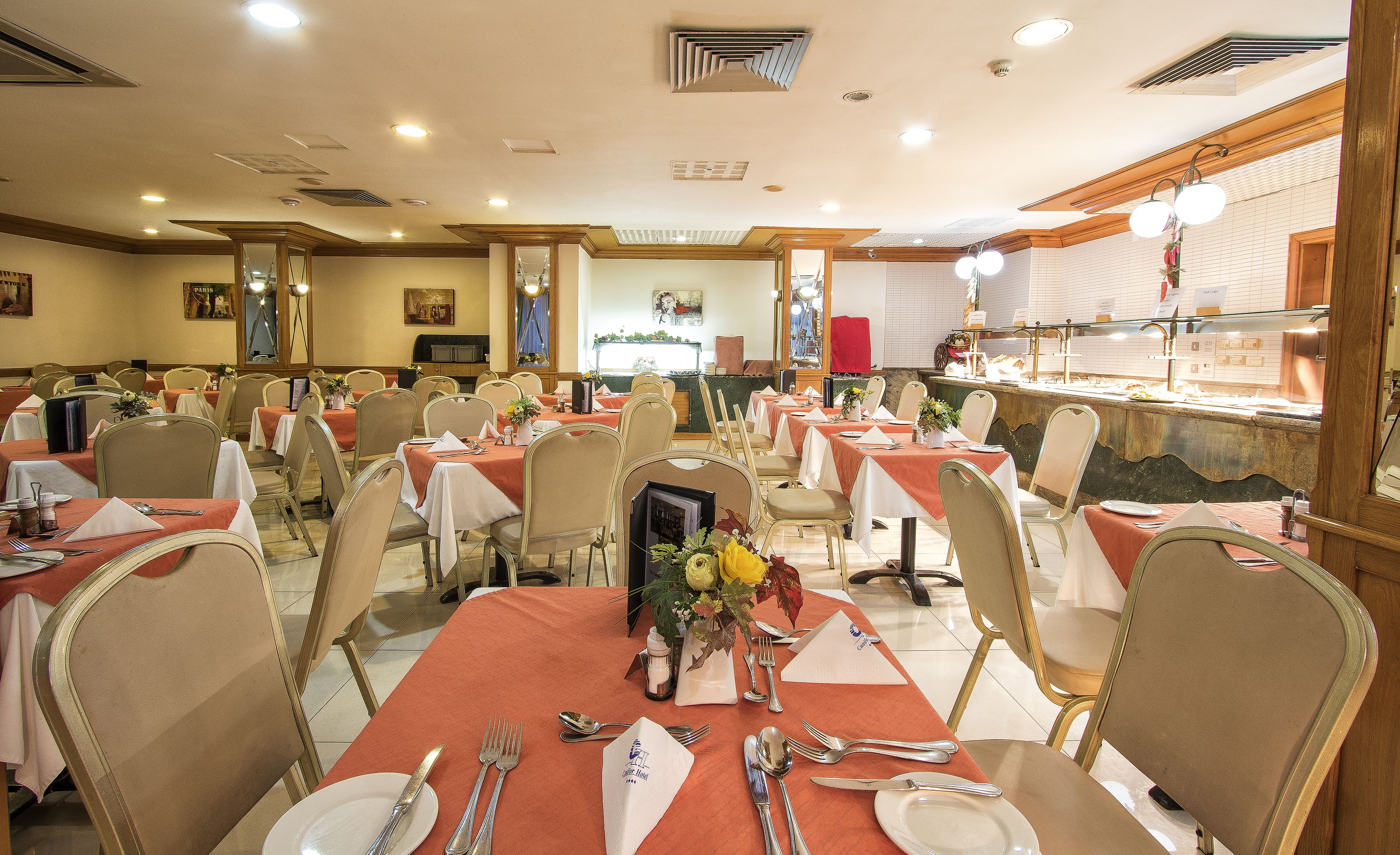 Breakfast, lunch and dinner served