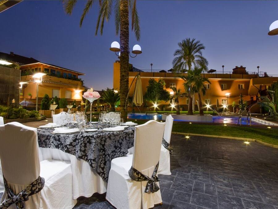 Outdoor banquet area