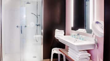 Free toiletries, hair dryer, bidet, towels