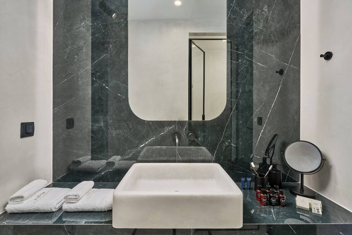 grand suite, 3 bedrooms, private pool | bathroom | free toiletries, hair dryer, slippers, towels