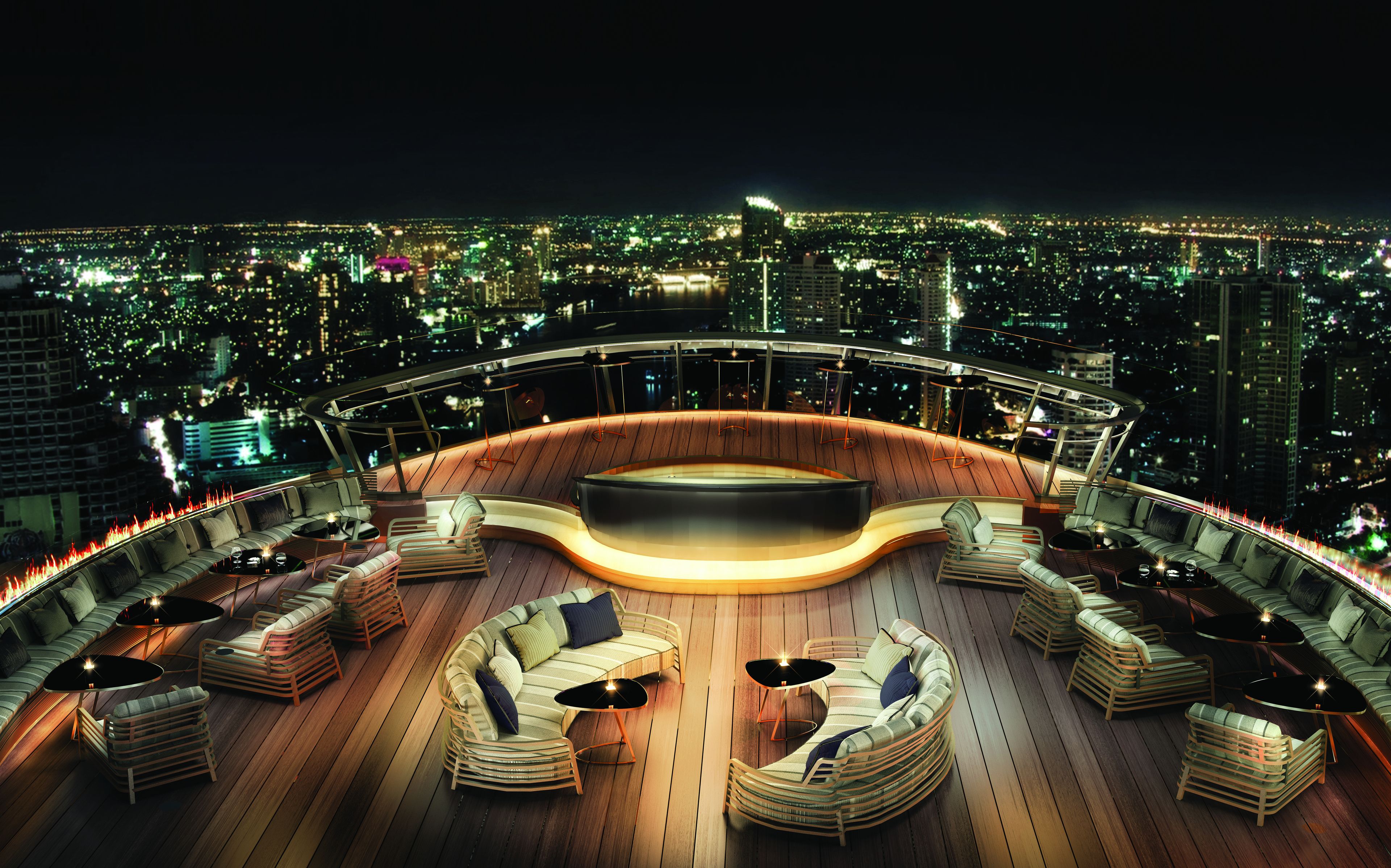 6 bars/lounges, rooftop bar