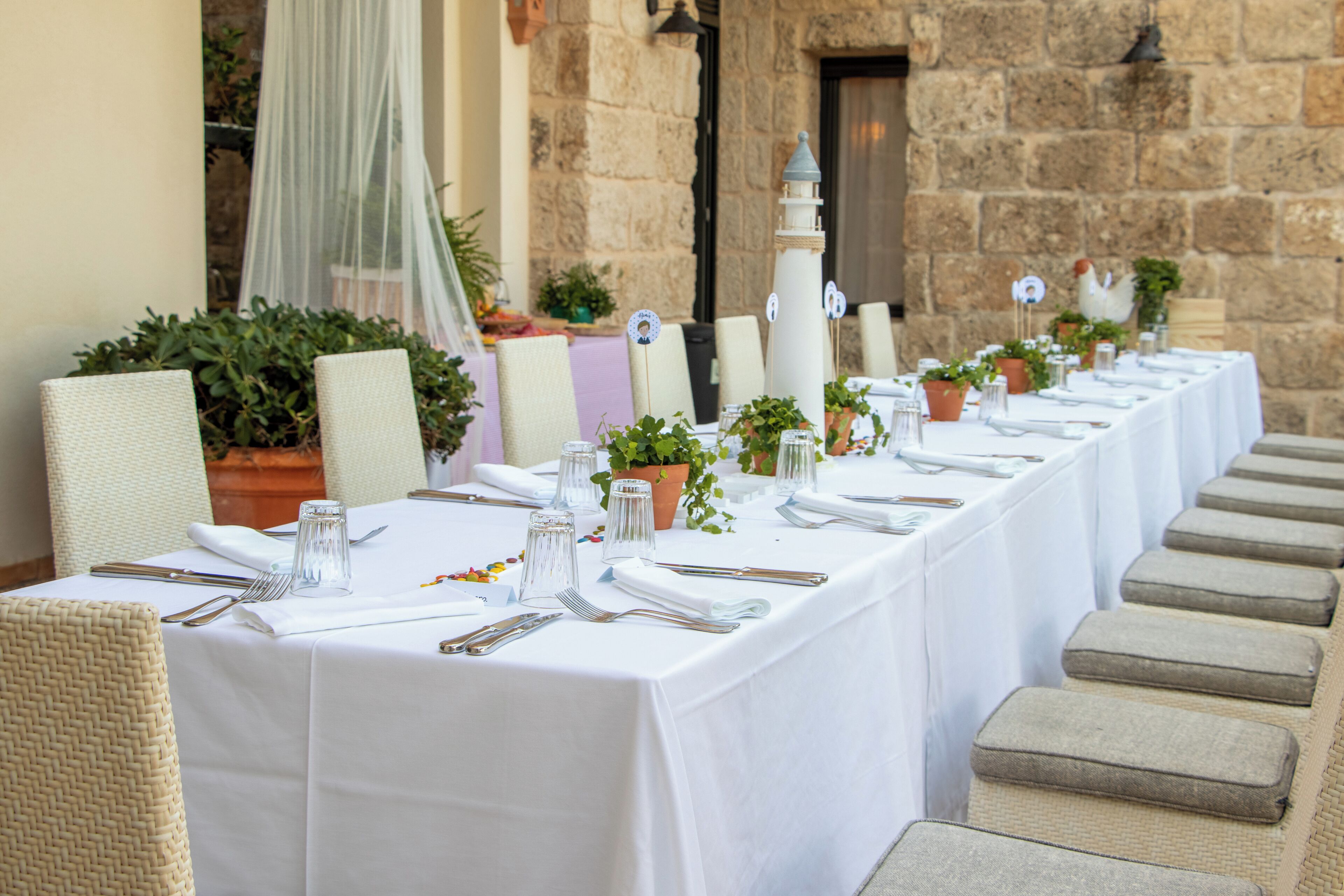 outdoor banquet area
