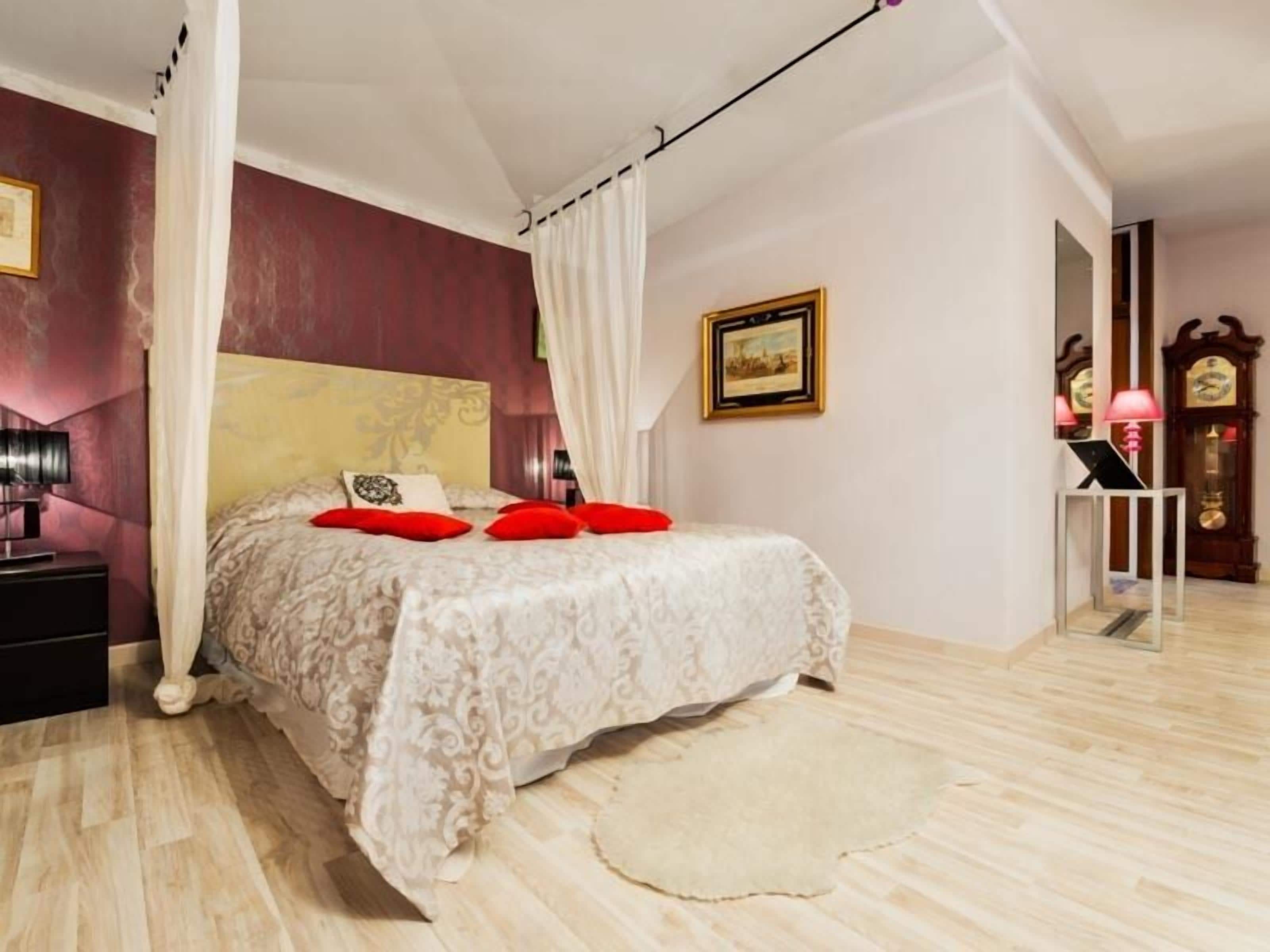 Desk, blackout curtains, free cots/infant beds, rollaway beds