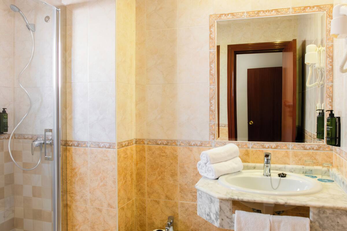 combined shower/bathtub, hair dryer, bidet, towels