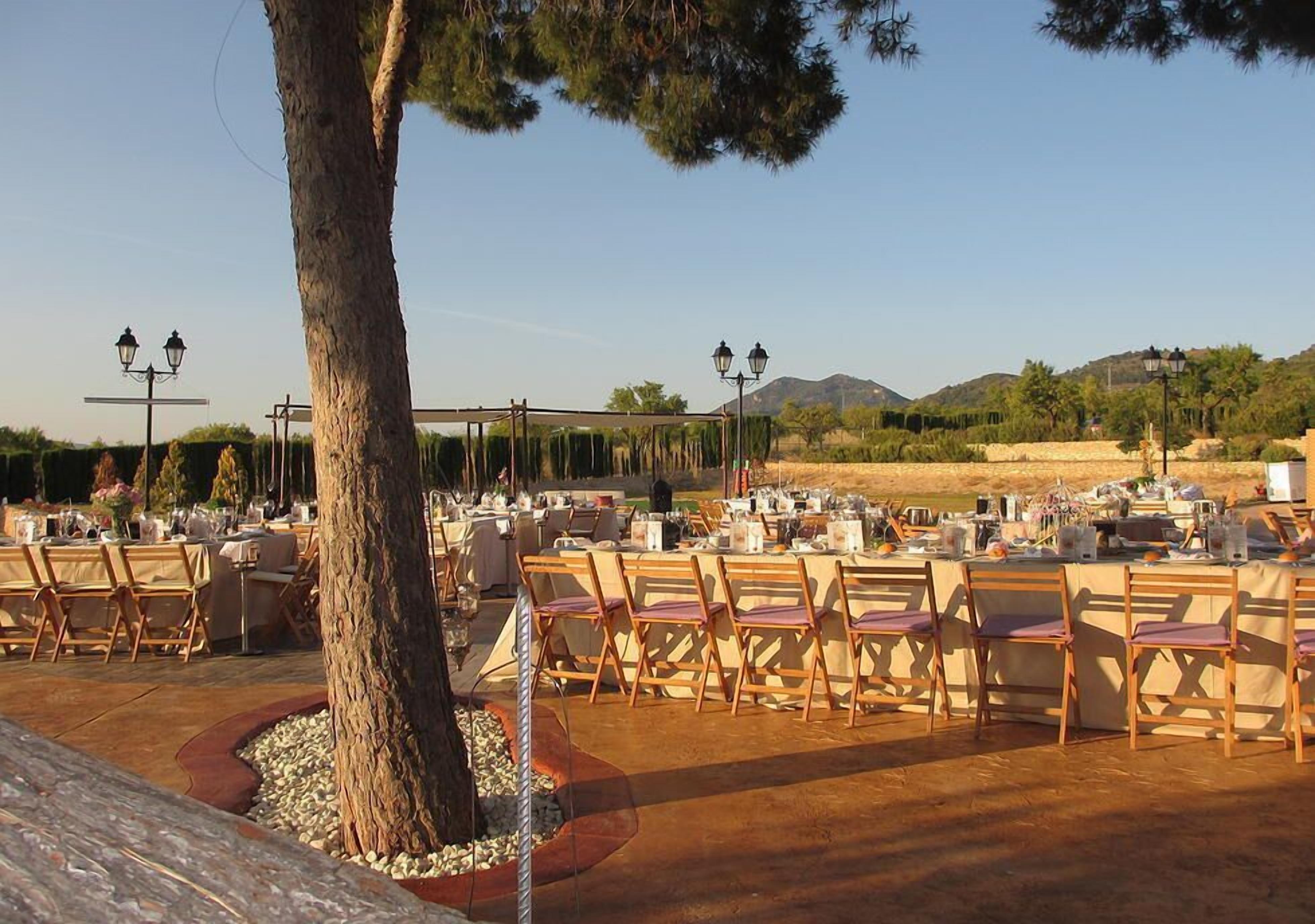 outdoor banquet area