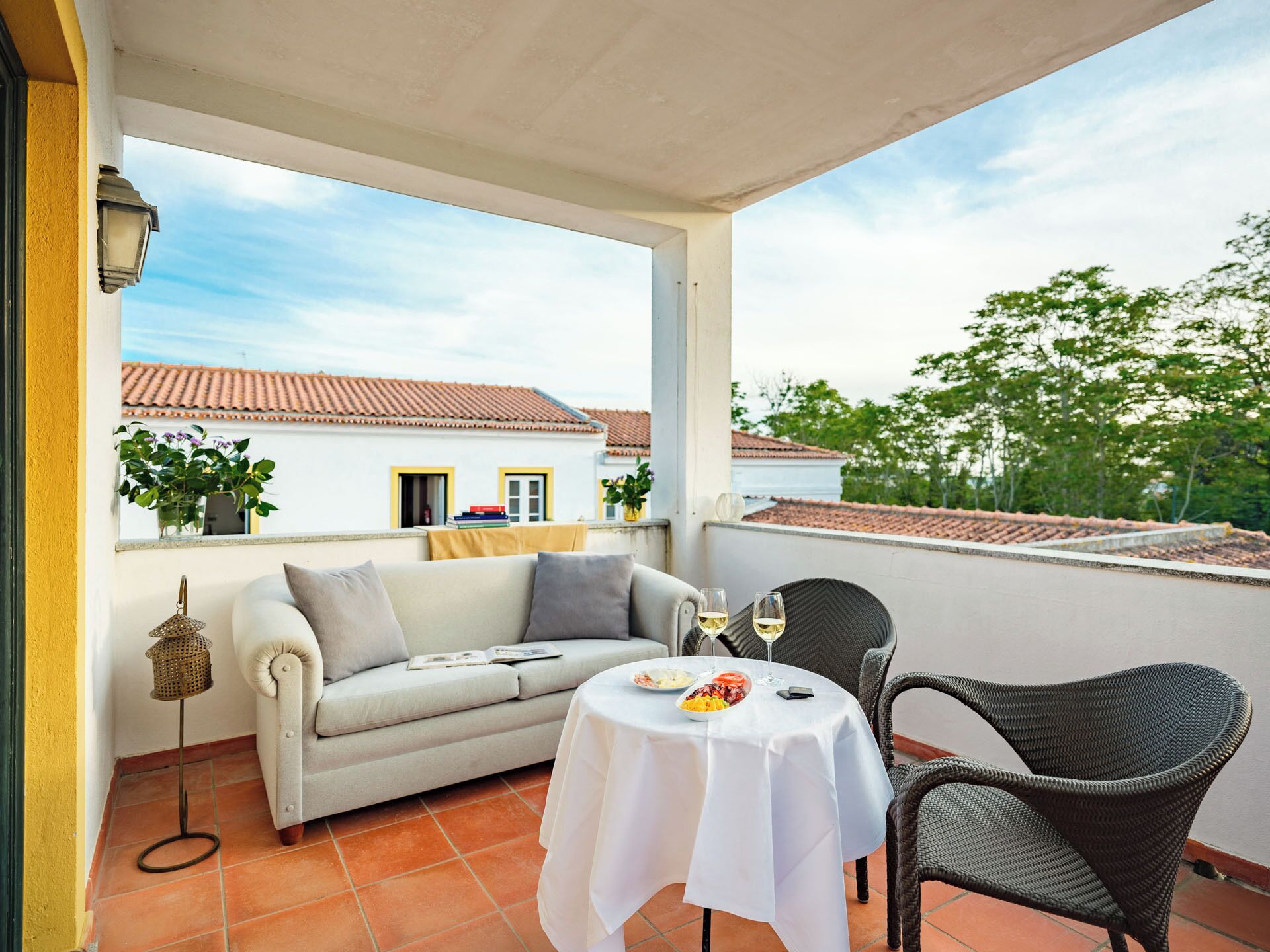Charming Room with Terrace | Minibar, in-room safe, blackout drapes, iron/ironing board