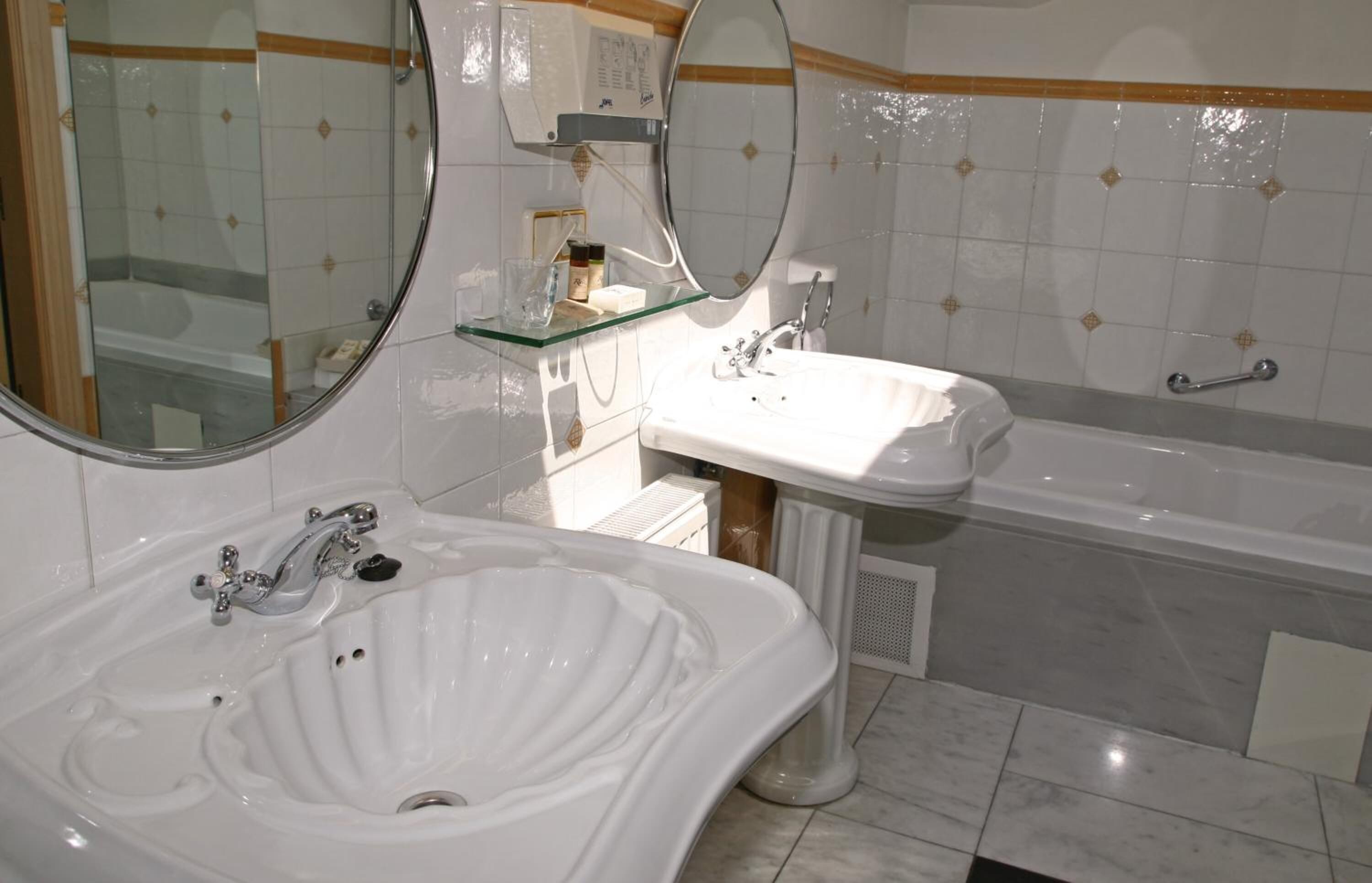 free toiletries, hair dryer, bidet, towels