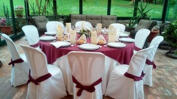 Outdoor banquet area