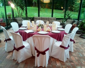 Outdoor banquet area