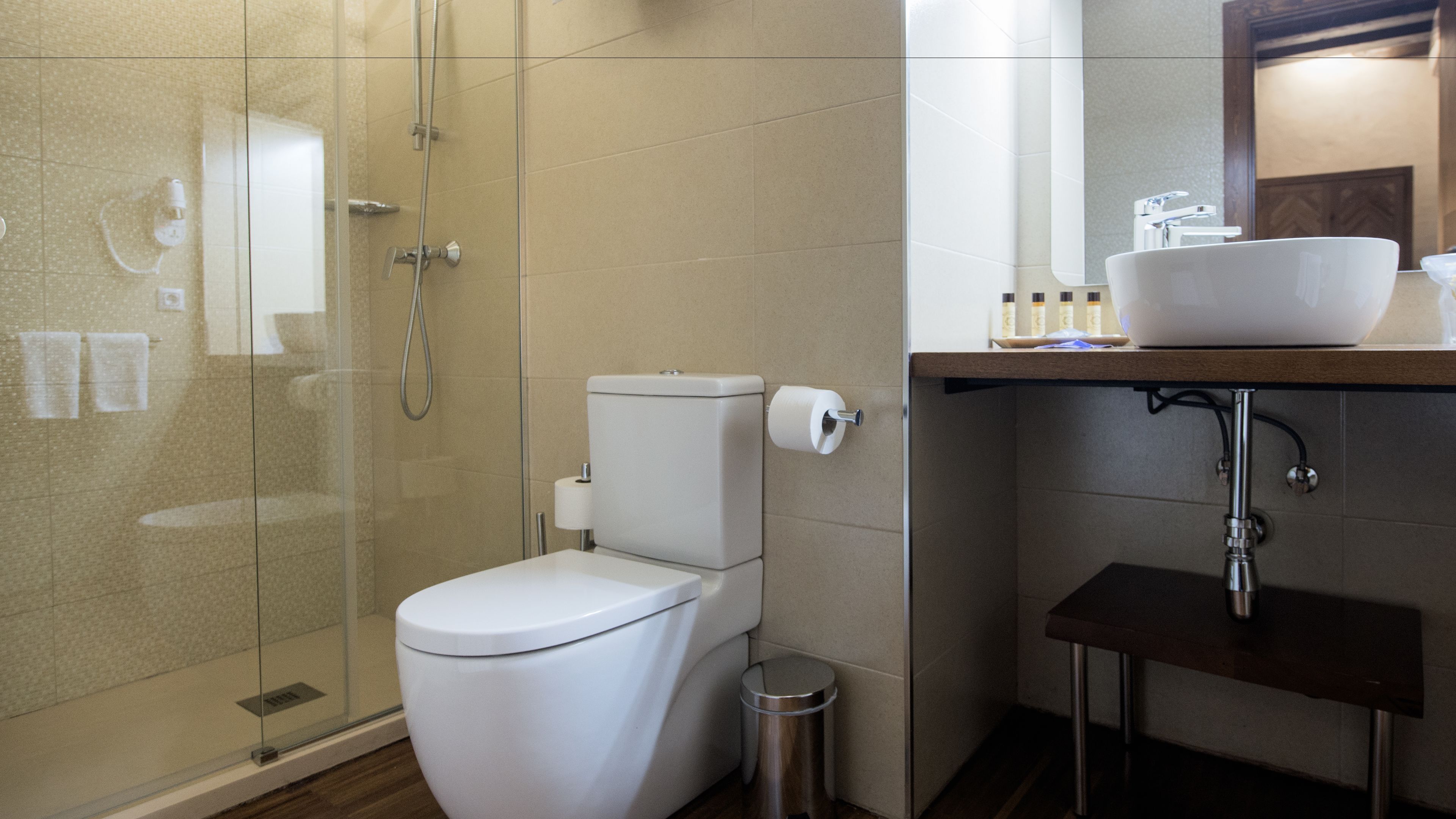 free toiletries, hair dryer, towels, soap