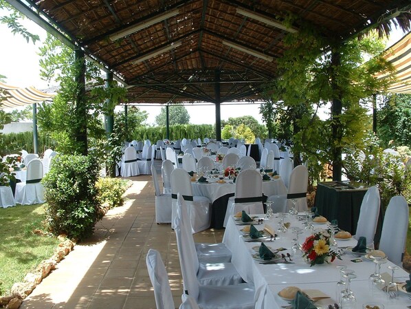 Outdoor wedding area