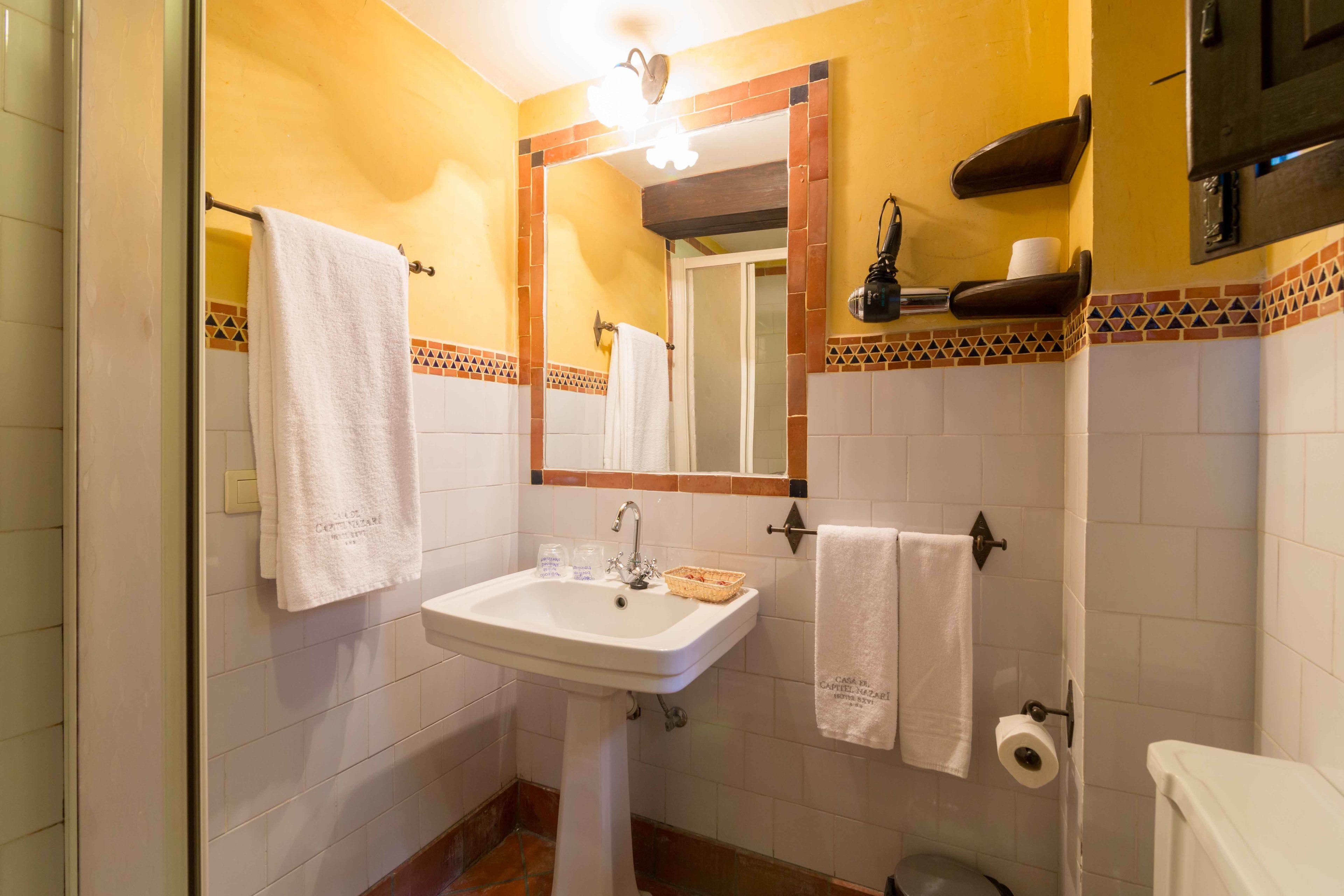 free toiletries, hair dryer, towels