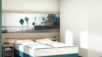 Kahden hengen deluxe-huone | Ylelliset vuodevaatteet, tallelokero huoneessa