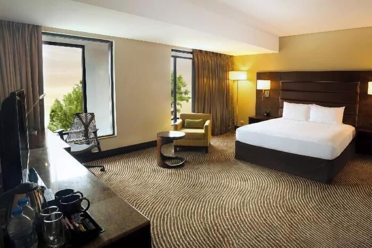 Premium bedding, memory foam beds, in-room safe, desk