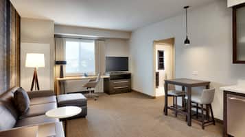 In-room safe, desk, laptop workspace, soundproofing