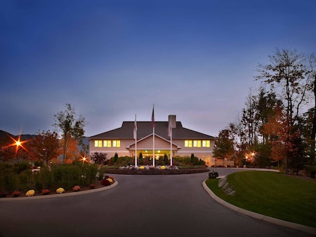 Front of property - evening/night. Vacation Village in the Berkshires