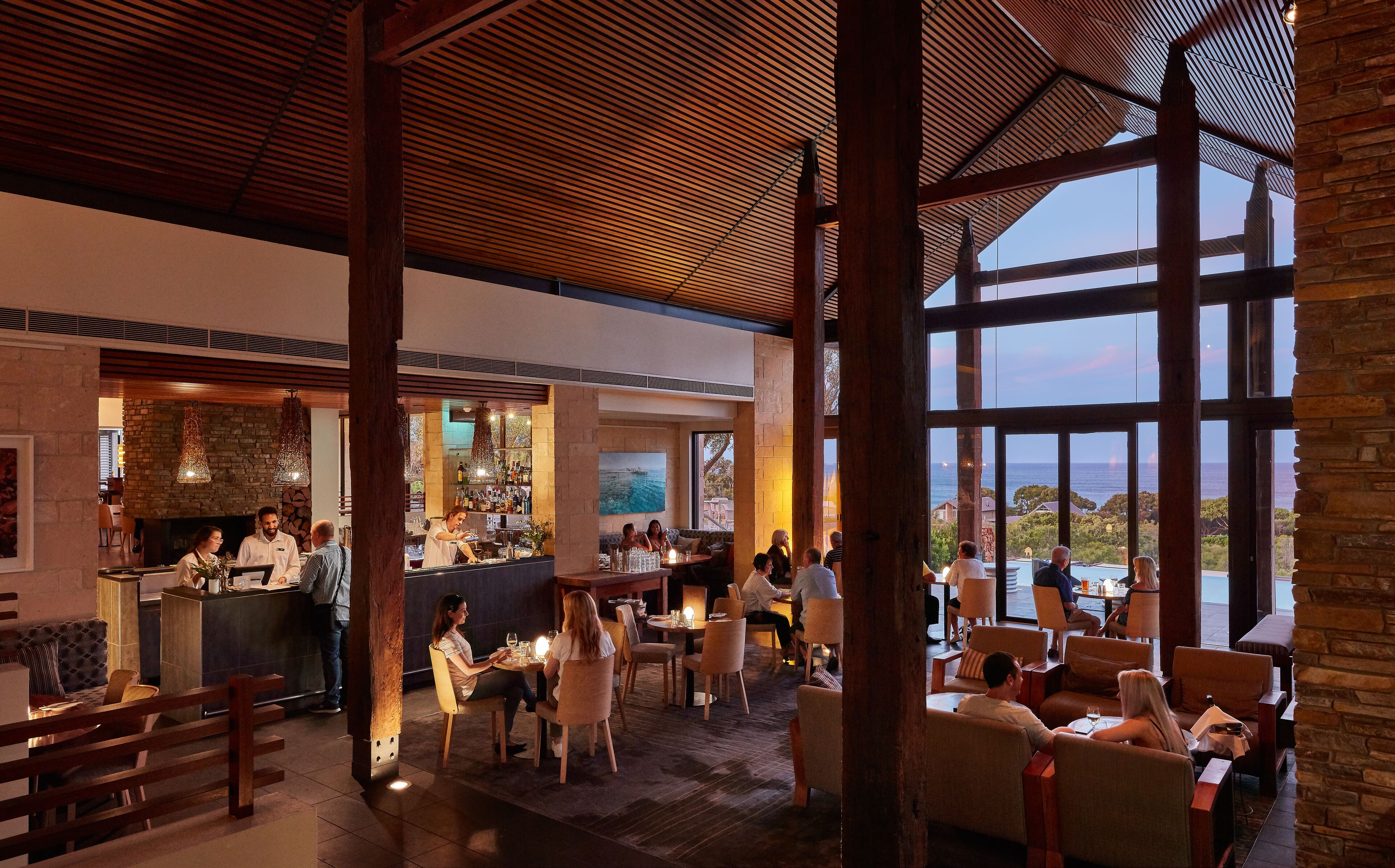 breakfast and dinner served, sea views