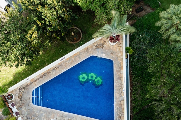 Outdoor pool, open 9:00 AM to 9:00 PM, free cabanas, sun loungers