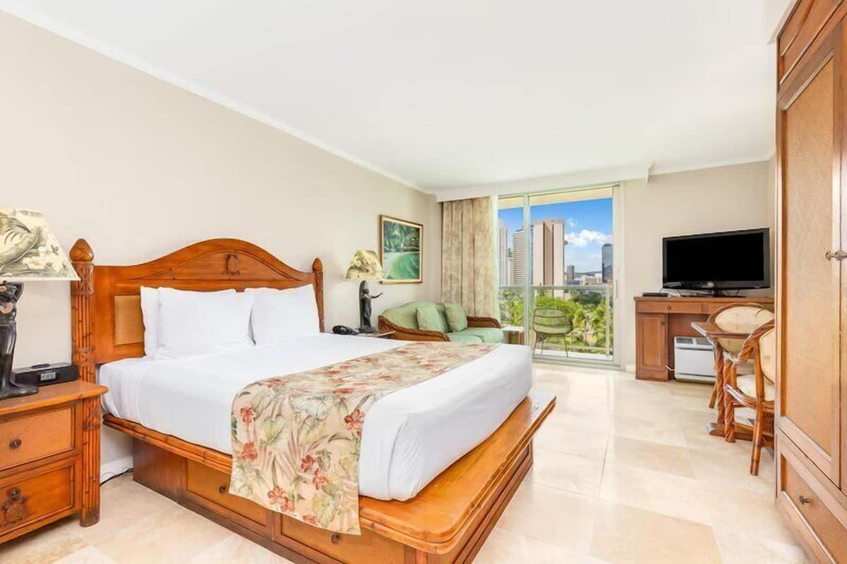 In-room safe, desk, laptop workspace, blackout curtains