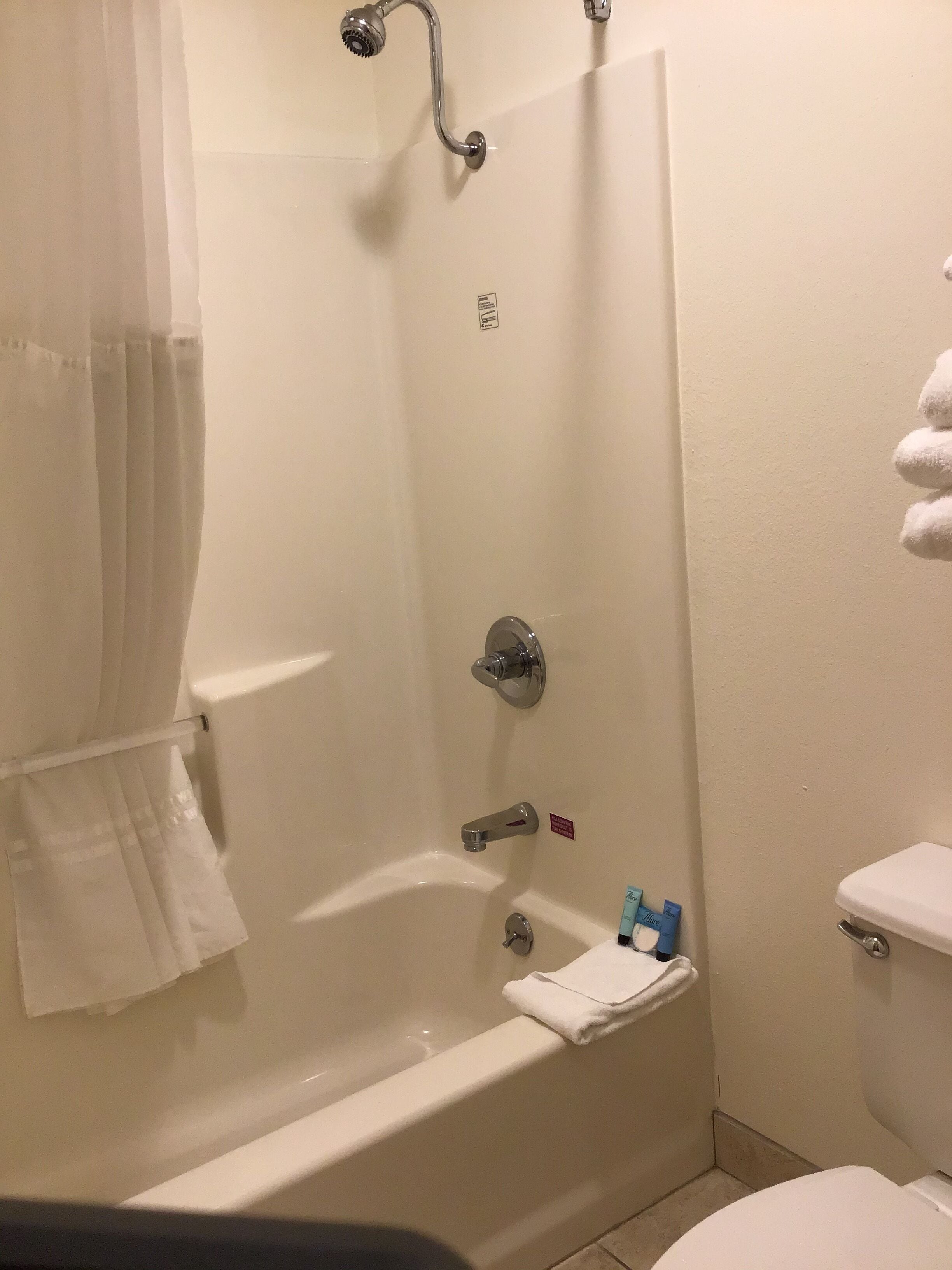 Ein Badezimmer mit Badewanne, Dusche und Toilette.