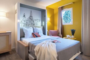 Studio 4 personnes  1 coin nuit  Balcon | Culle/letti per bambini (a pagamento), Wi-Fi gratuito, lenzuola