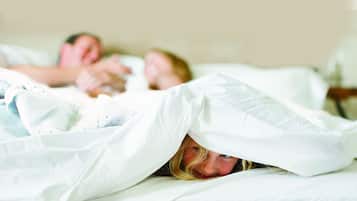 Premium bedding, down comforters, pillowtop beds, desk