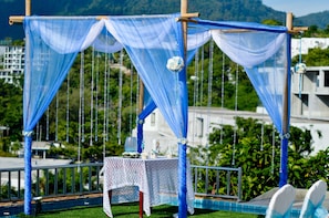 Outdoor wedding area