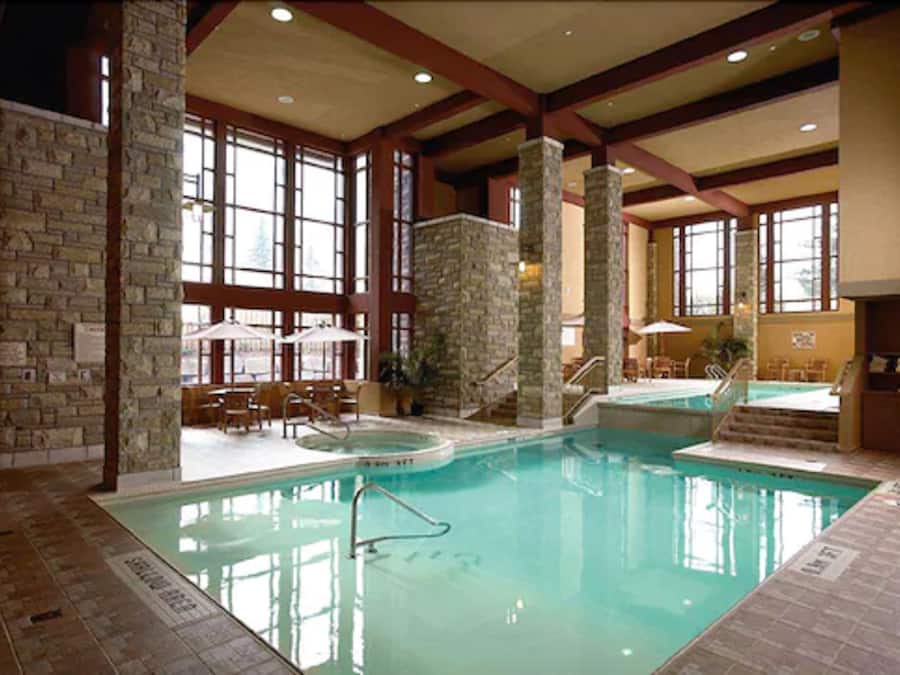 2 indoor pools, a lap pool, open 8:00 AM to 10:00 PM, pool loungers