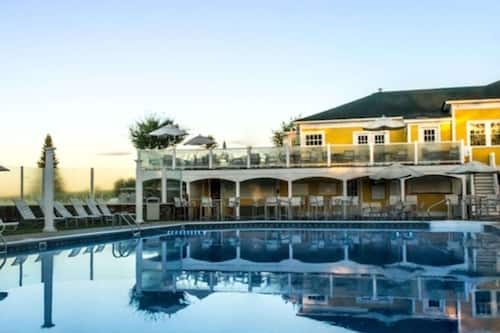 Indoor pool, seasonal outdoor pool, open 9:00 AM to 9 PM, sun loungers