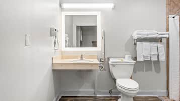Standard Suite, Multiple Beds, Accessible, Non Smoking | Bathroom | Eco-friendly toiletries, hair dryer, towels, soap