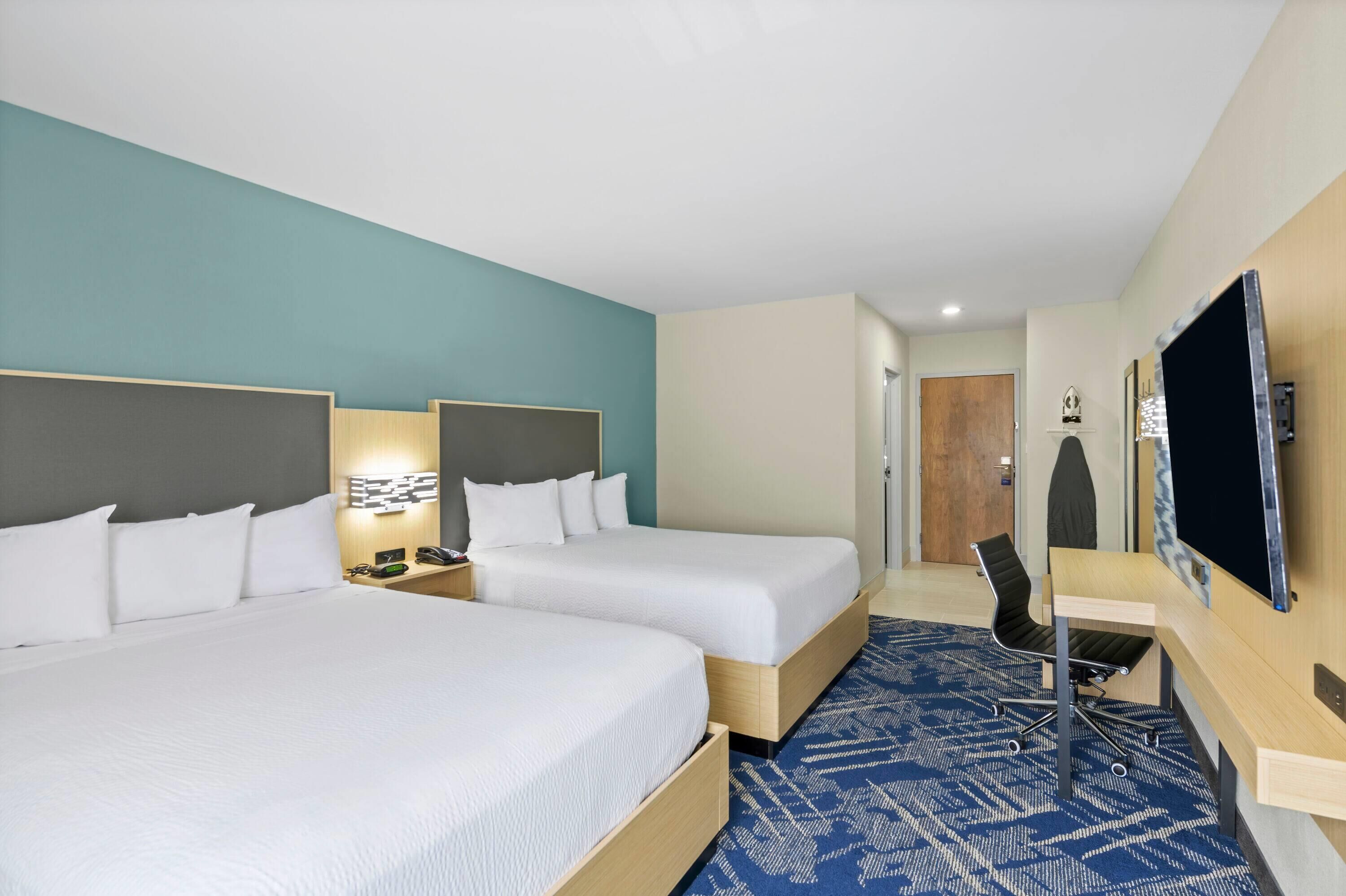 Room, 2 Queen Beds, Non Smoking | Premium bedding, down comforters, desk, blackout drapes