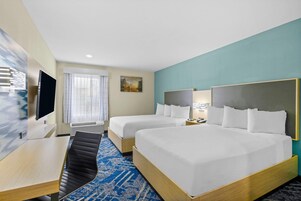 Room, 2 Queen Beds, Non Smoking | Premium bedding, down comforters, desk, blackout drapes