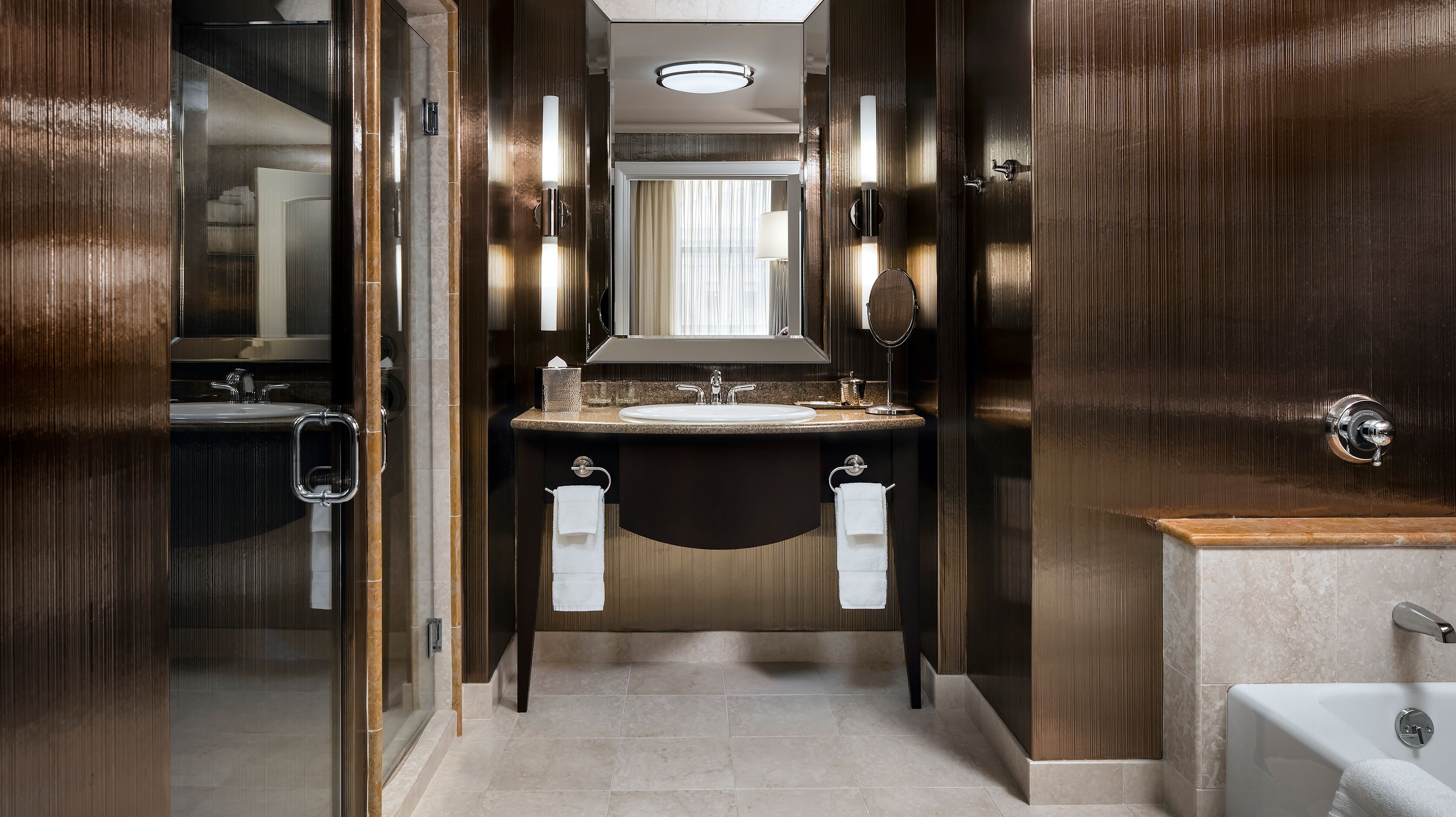 luxury suite, 1 bedroom (back bay ) | bathroom | shower, designer toiletries, hair dryer, bathrobes