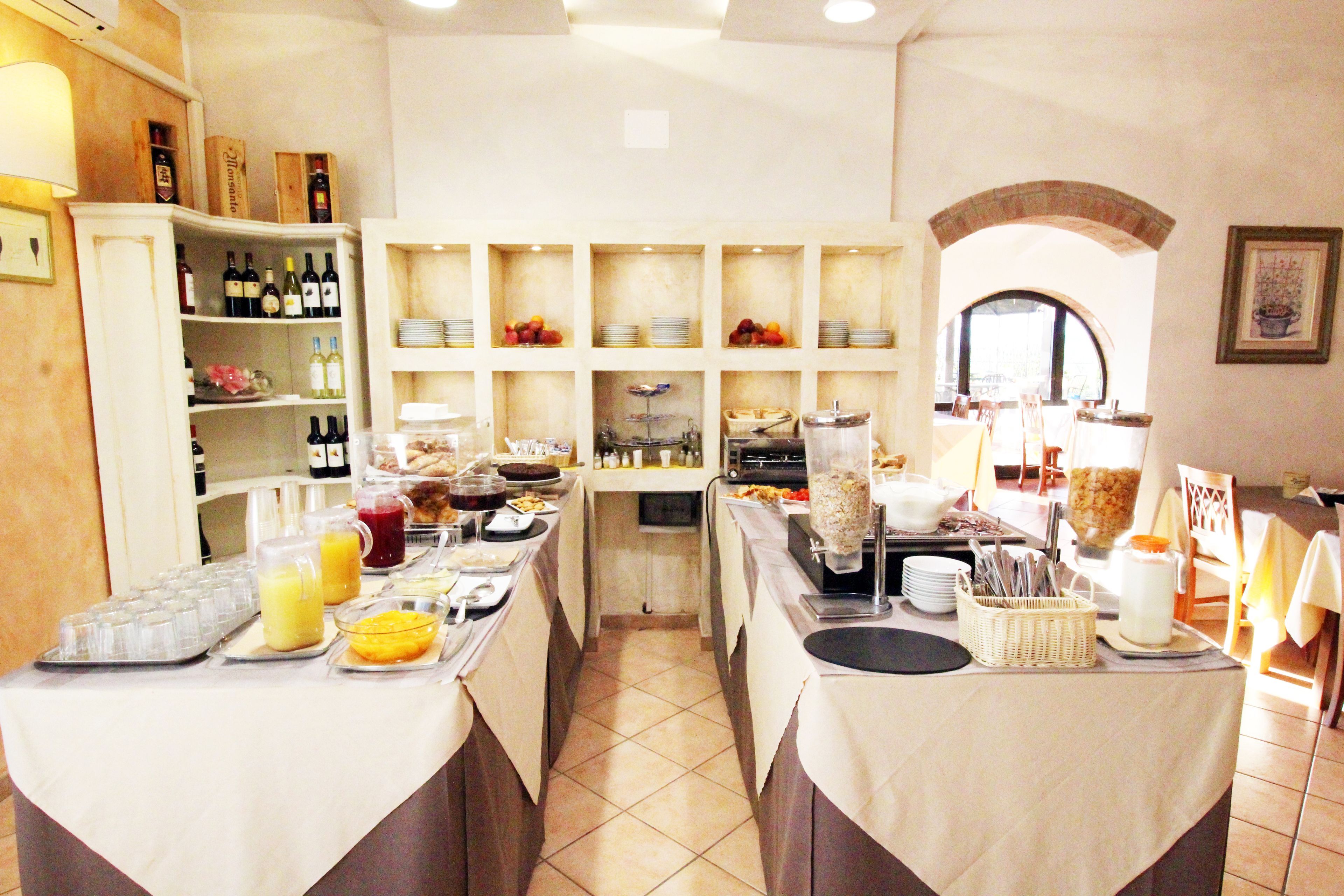 Daily self-serve breakfast (EUR 9 per person)