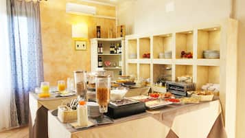 Daily self-serve breakfast (EUR 9 per person)